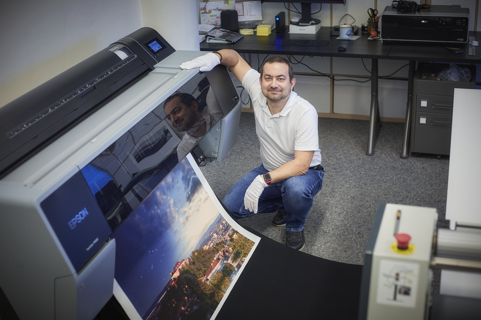 Ukázka tisku fotografií ve studiu Pikitia